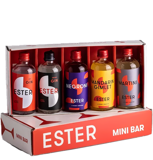 Ester Gin Full Flight (Dry Gin, Strong Gin, Negroni, Martini, Mandarin Gimlet) (5x100ml)